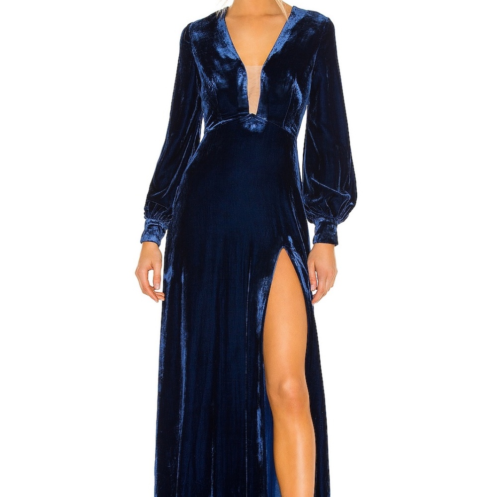Sau Lee Regina Gown in Prussian Blue
